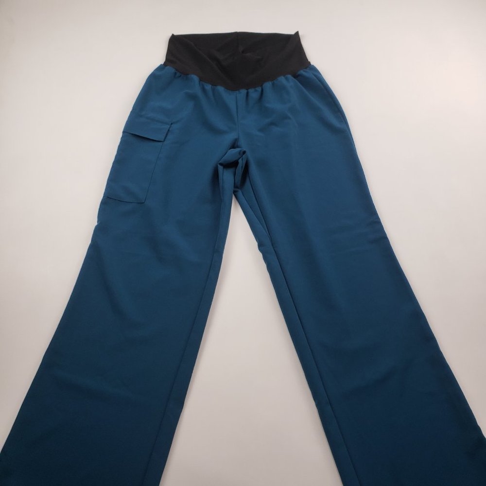 🩺 Ave Dark Teal Blue Maternity Scrub Pants size MM
